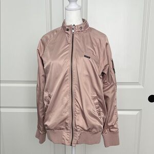 Members Only Pink Satin Bomber Jacket